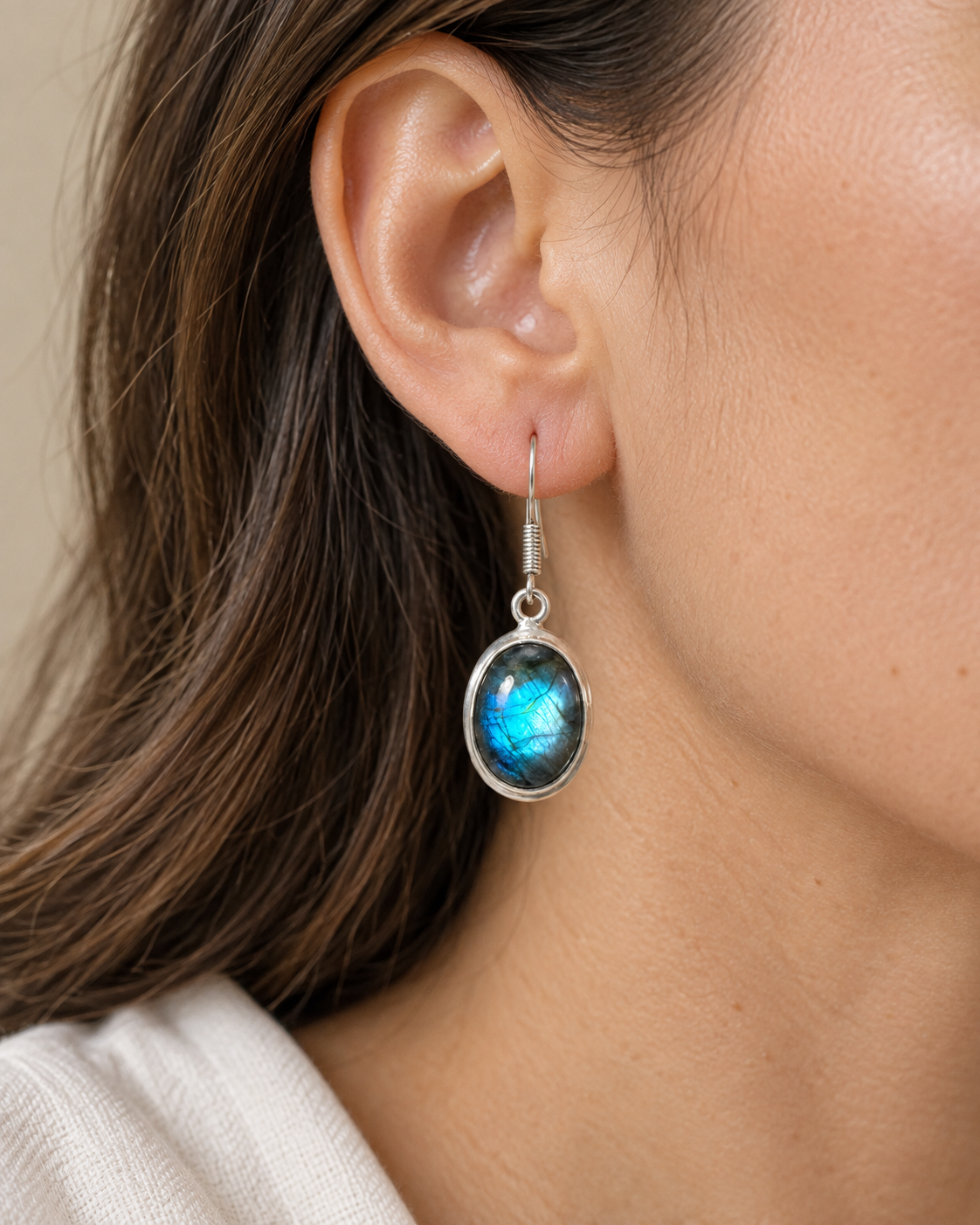 Boucles d’oreilles en Labradorite