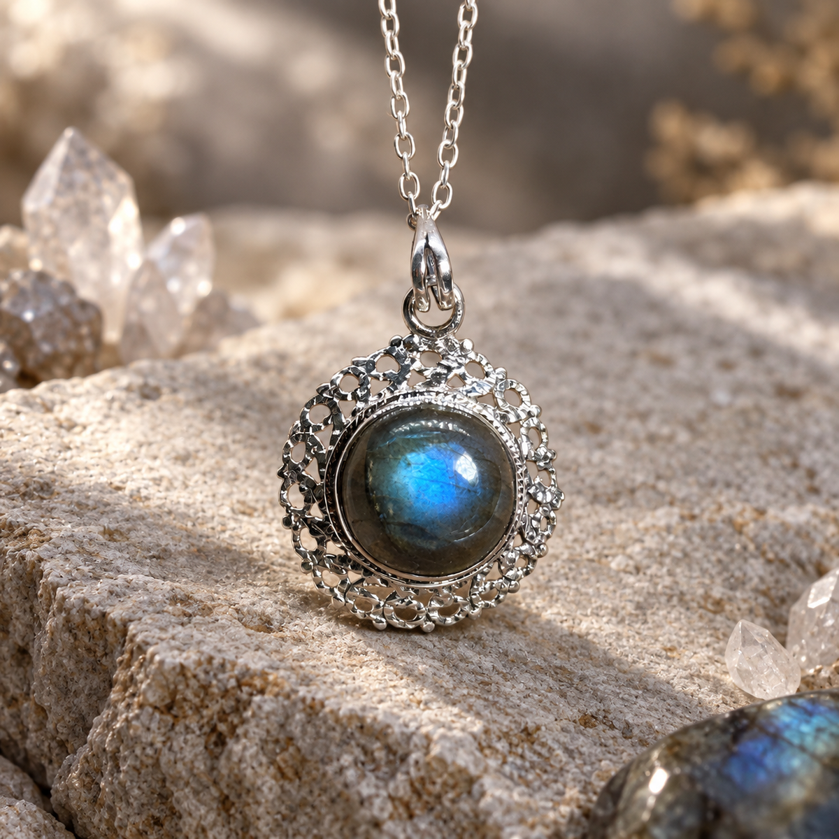 Pendentif  Labradorite en argent 925